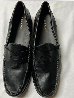 Cole haan black leather loafers